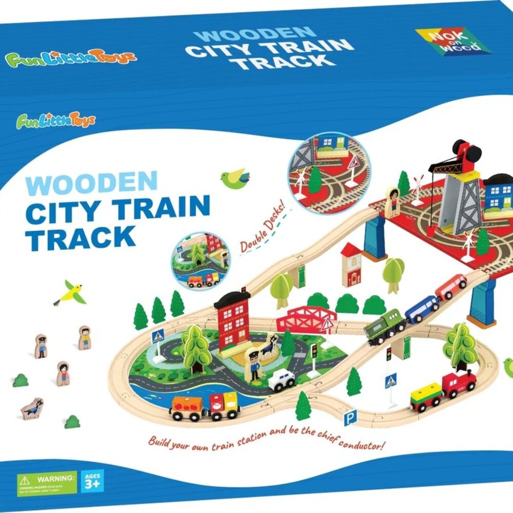 City Track Wooden Train Toy Set